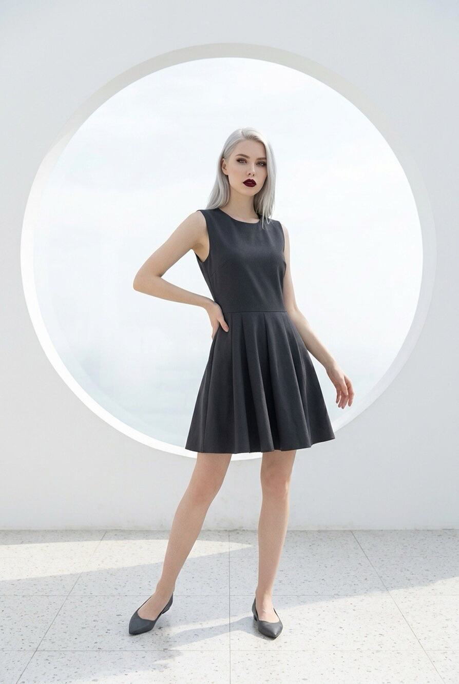 Diane Von Furstenburg Sleeveless Fit and Flare Black Dress Size 12